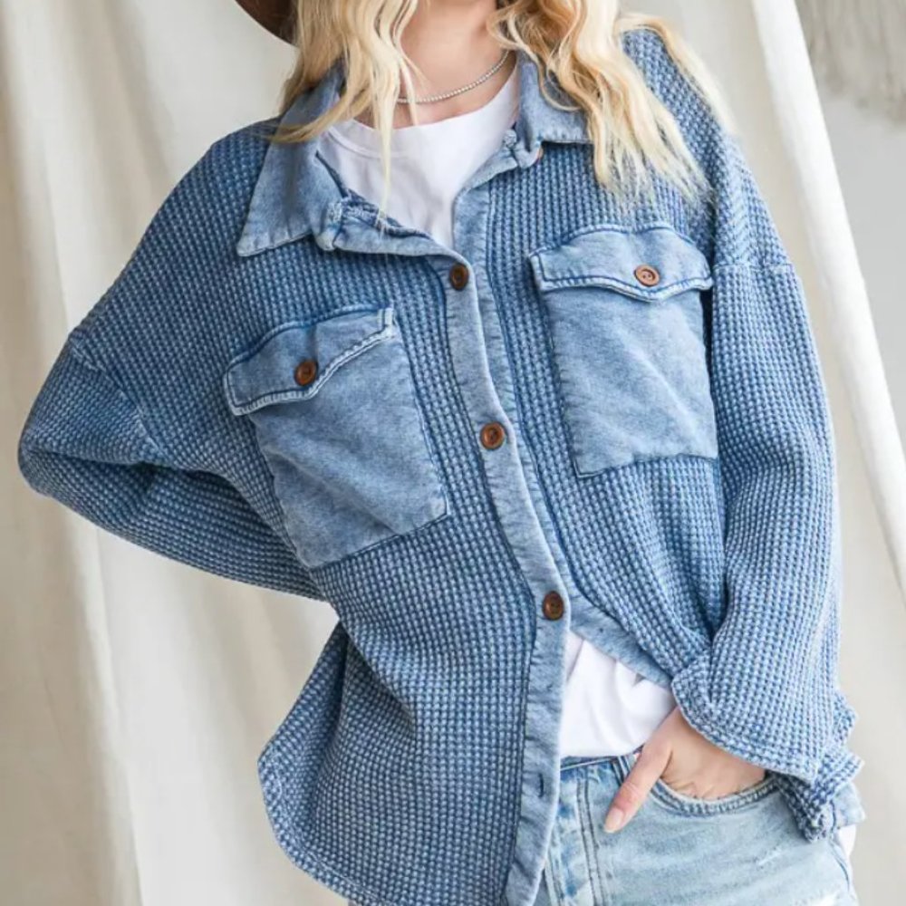 Vintage Wash Waffle Knit Shirt